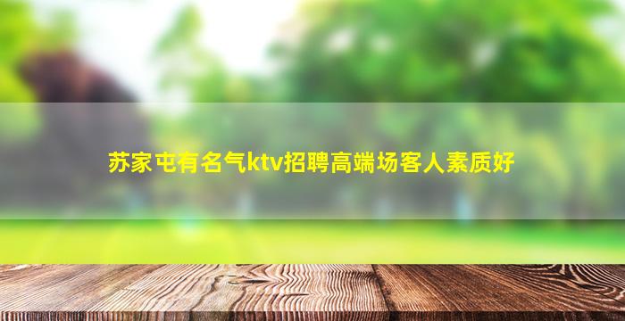 苏家屯有名气ktv招聘高端场客人素质好